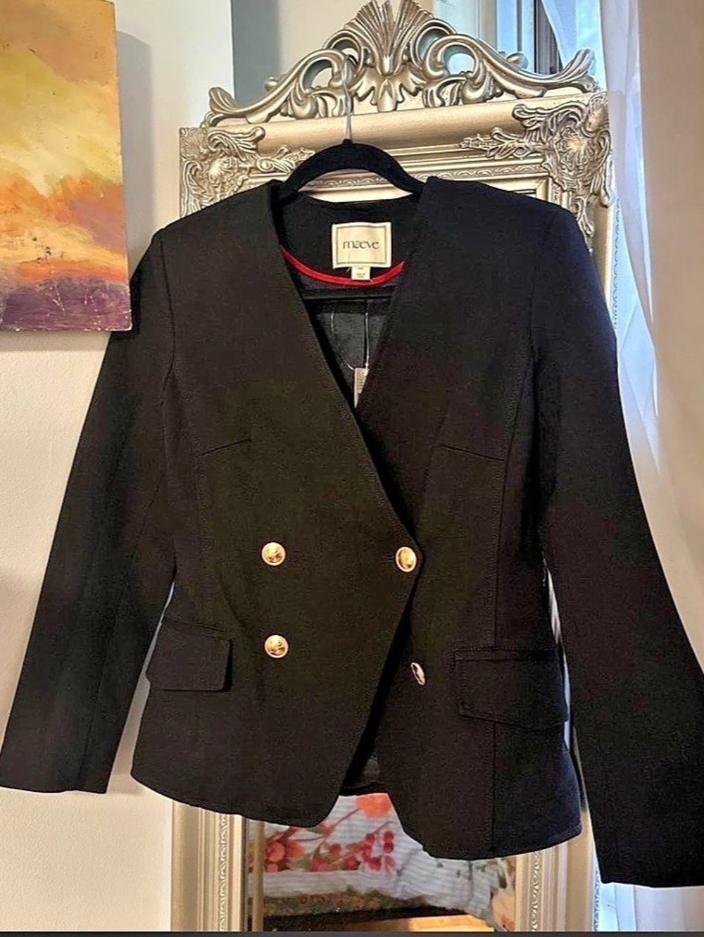 Maeve Tailored Blazer Black XSP NWT